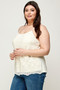 Plus Size Embroidered Mesh T-Back Cami