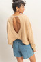 Cross Detail Open Back Long-Sleeve Top​​​​​​