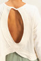 Cross Detail Open Back Long-Sleeve Top​​​​​​​​