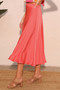 Washed Poly Silk Midi Swing Skirt​​​​