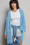 POL Openwork Lightweight Open Front Cardigan with Scalloped Edge
