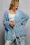 POL Openwork Lightweight Open Front Cardigan with Scalloped Edge