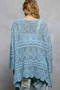 POL Openwork Lightweight Open Front Cardigan with Scalloped Edge