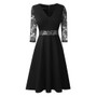 Women Patchwork Lace Long Sleeve Dress