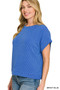 Zenana Raised Rib Cap Sleeve Top