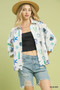 Umgee Seashell & Starfish Print Button-Down Top