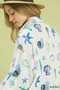 Umgee Seashell & Starfish Print Button-Down Top