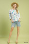 Umgee Seashell & Starfish Print Button-Down Top