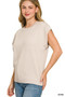 Zenana Viscose Round-neck Short Sleeve Sweater