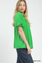 Umgee Linen V-Neck Flutter Sleeve Top