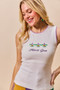 SO ME Mardi Gras Tank Top With Contrast Blanket Stitch