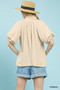 Umgee Linen V-Neck Flutter Sleeve Top