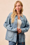 BiBi Washed Denim Jacket with Contrast Collar Detail