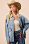 BiBi Washed Denim Jacket with Contrast Collar Detail