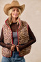 BiBi Leopard Print Piping Detail Quilted Vest