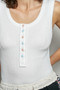 POL Colorful Button Round Neck Ribbed Tank
