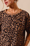 SO ME Leopard Thermal Waffle Knit Loose Fit Top