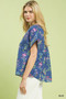 Umgee Botanical Floral Button Front Top