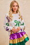 BiBi Mardi Gras Sequin Bow Top