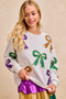 BiBi Mardi Gras Sequin Bow Top