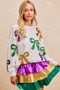 BiBi Mardi Gras Sequin Bow Top