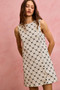 SO ME Ribbon Jacquard Pattern Dress with Scalloped Side