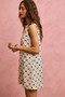 SO ME Ribbon Jacquard Pattern Dress with Scalloped Side