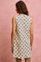 SO ME Ribbon Jacquard Pattern Dress with Scalloped Side
