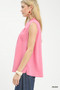 Umgee Sleeveless Textured Split Neck Top