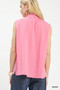 Umgee Sleeveless Textured Split Neck Top