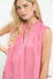 Umgee Sleeveless Textured Split Neck Top