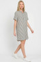 Zenana Stripe Collared Half Button Up T-Shirts Dress