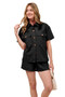 SO ME Button Down Denim Game Day Top and Shorts Set