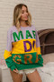 BiBi Sequin Mardi Gras Lettering Color Block Sweatshirt