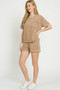 Zenana Halo Snow Washed Boxy Top & Shorts Set