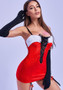 Christmas Women sexy dress with gloves lingerie set