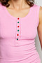POL Colorful Button Round Neck Ribbed Tank