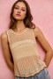 SO ME Crochet Lace Light Weight Sweater Vest
