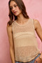 SO ME Crochet Lace Light Weight Sweater Vest