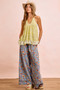 BiBi Floral Printed Drawstring Wide Pants