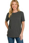 Zenana Cotton Boyfriend Round Neck Tee