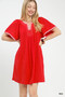 Umgee Linen Trim Tunic Dress