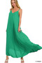 Zenana Woven Crinkle Cami Maxi Dress with Side Pockets