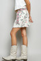POL Raw Hem Floral Skirt with Pockets