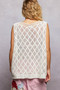 POL V-Neck Crochet Tank with Diamond Weave Knit Patterns