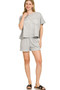 Zenana Halo Snow Washed Boxy Top & Shorts Set