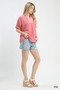 Umgee Textured V-Neck Blouse