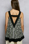 POL Floral V-Neck Tank with Front Pocket