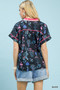 Umgee Botanical Floral Button Front Top