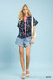 Umgee Botanical Floral Button Front Top